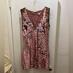 For Love & Lemons Dusty Rose Sequin Dress